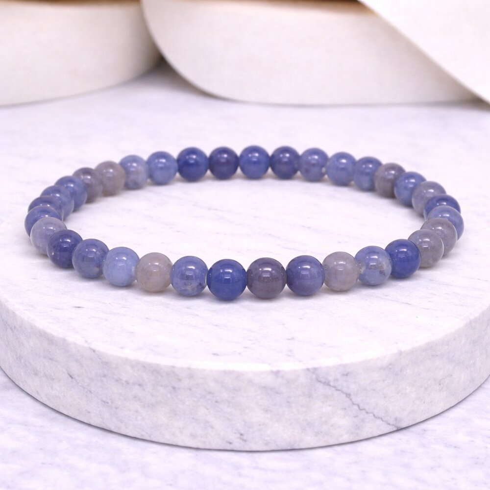 Blue Aventurine Stone 6mm Beads Stretch Bracelet Crystal Jewelry
